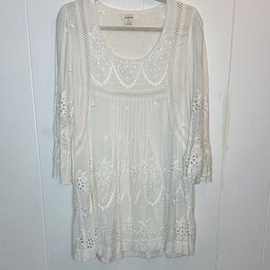 Sundance Cream Embroidered Tunic